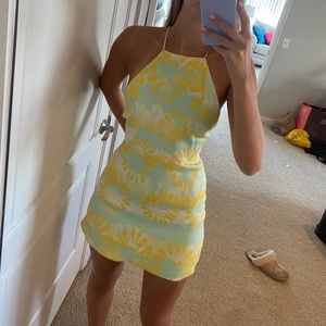 Worn once Yellow and light blue strappy Zara dress
